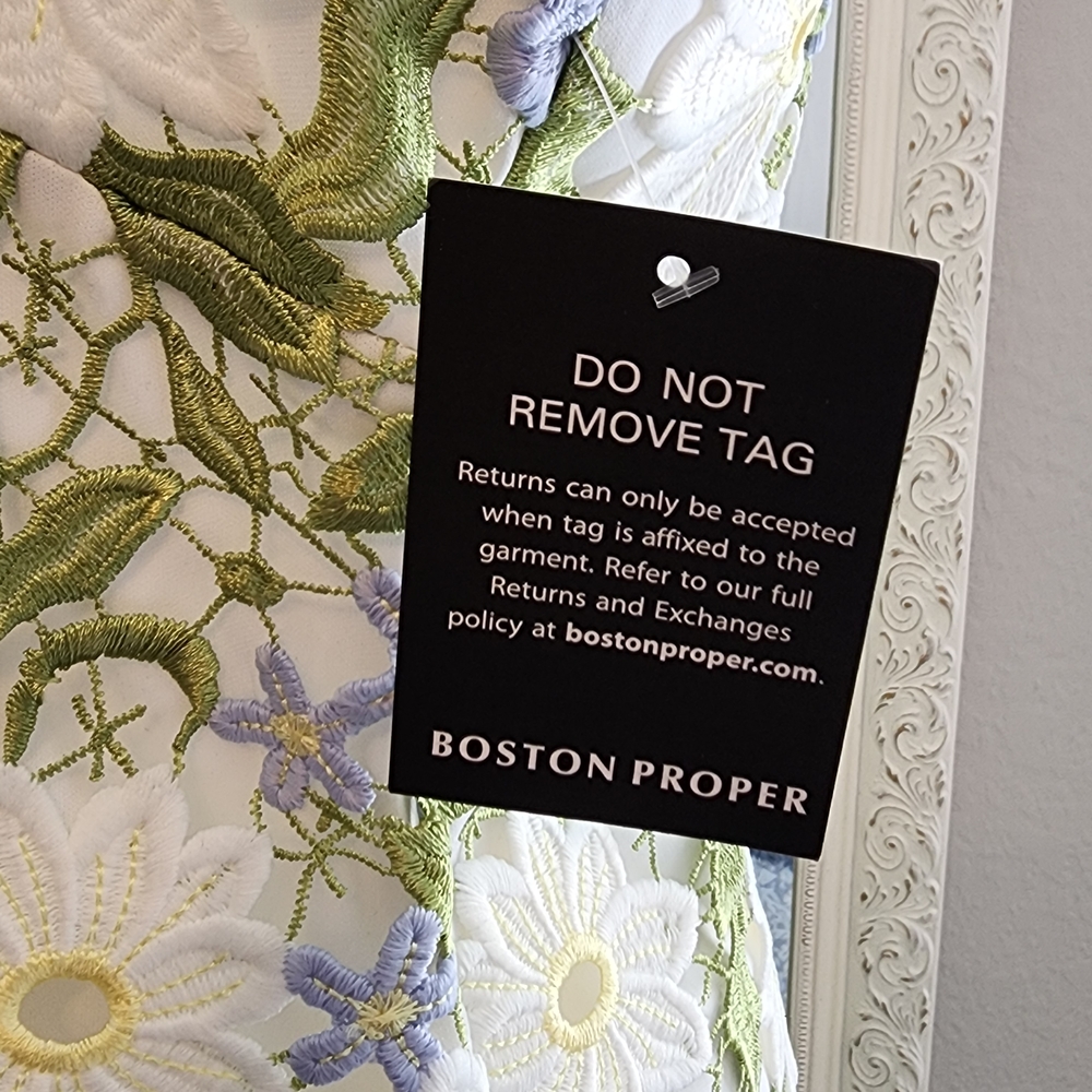 Boston Proper Floral Embroidered Dress - Picture 4 of 9